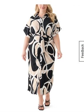 DKNY Plus Size Abstract Dress Size 14